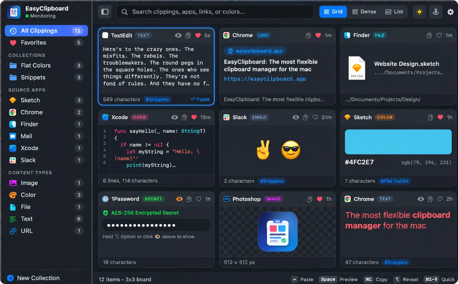 EasyClipboard macOS Visual Board Interface